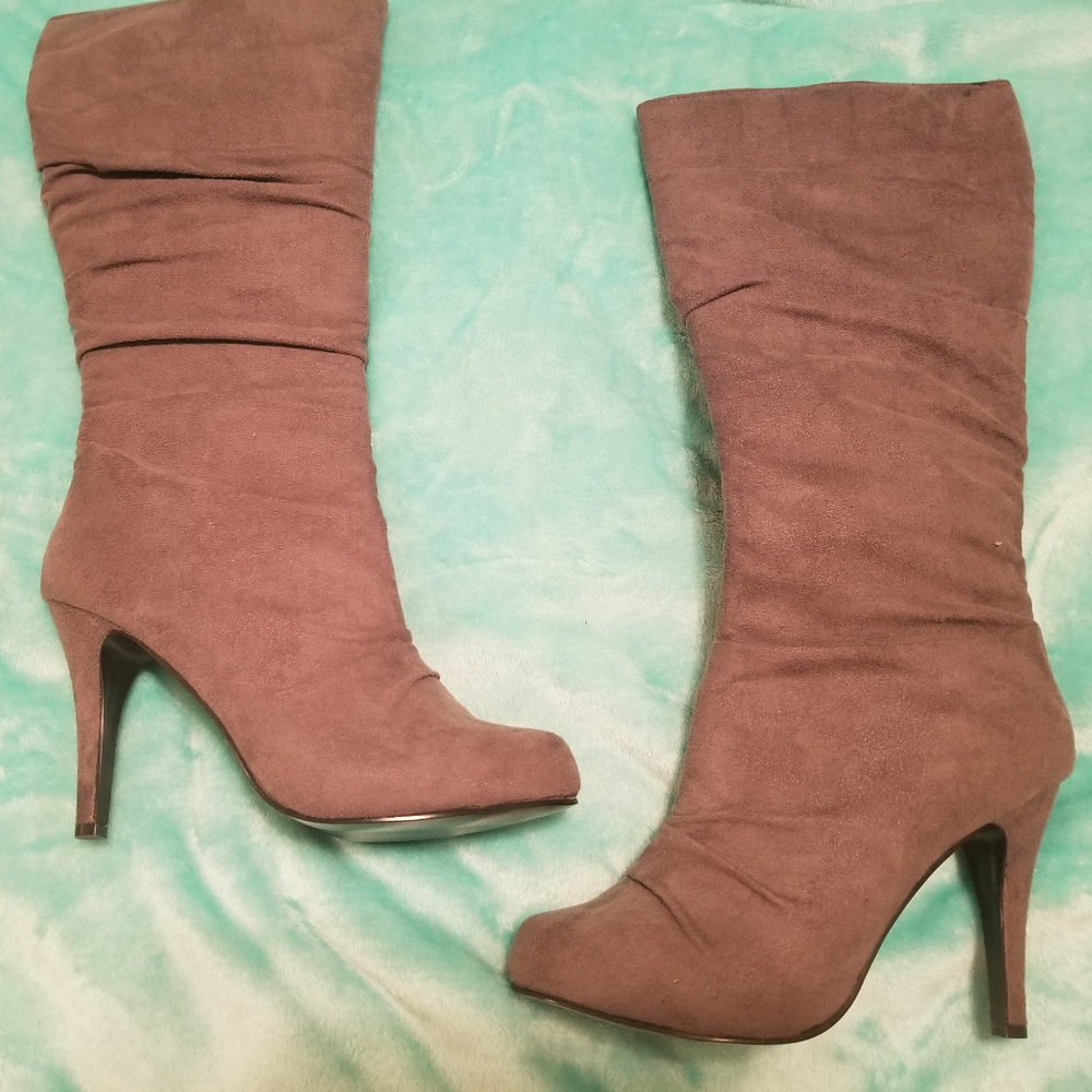 Gray Suede Boots